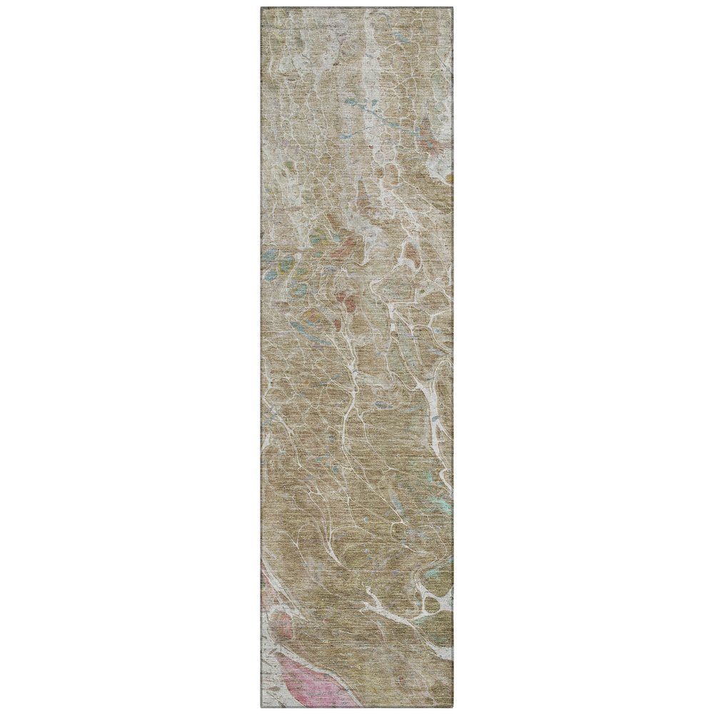 Machine Washable Indoor/Outdoor Chantille ACN2731 Brown 2'3" x 7'6" Runner Rug. Picture 1
