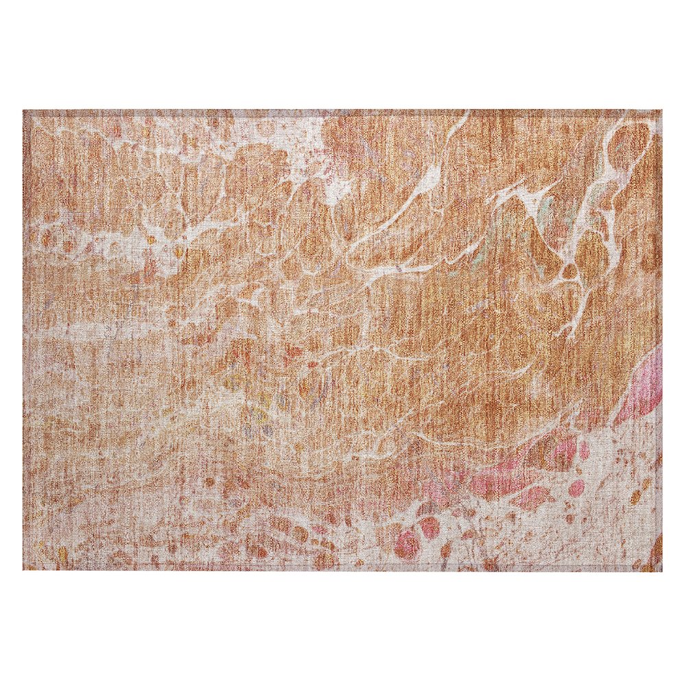 Machine Washable Indoor/Outdoor Chantille ACN2731 Orange 1'8" x 2'6" Rug. Picture 1
