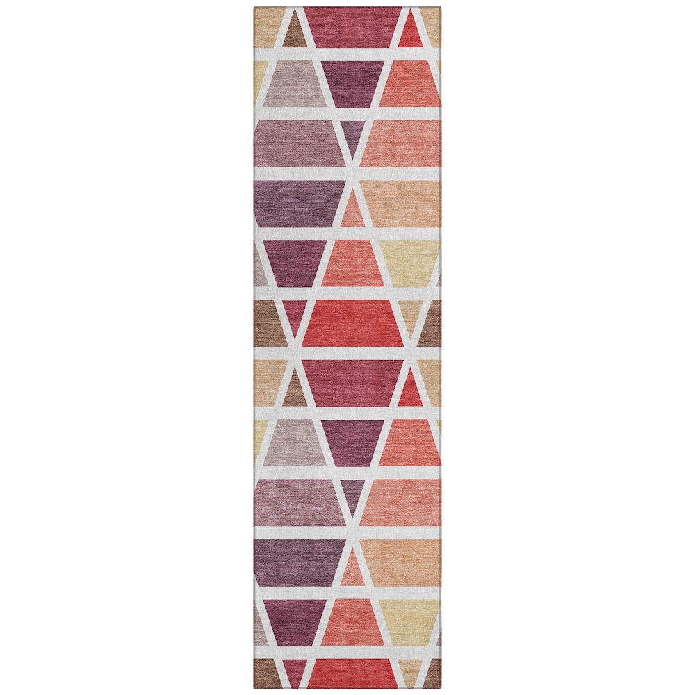 Machine Washable Indoor/Outdoor Chantille ACN2732 Red 2'3" x 7'6" Runner Rug. Picture 1