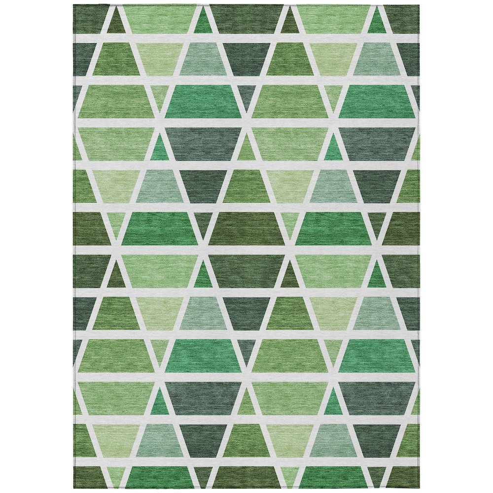 Machine Washable Indoor/Outdoor Chantille ACN2732 Green 3' x 5' Rug. Picture 1