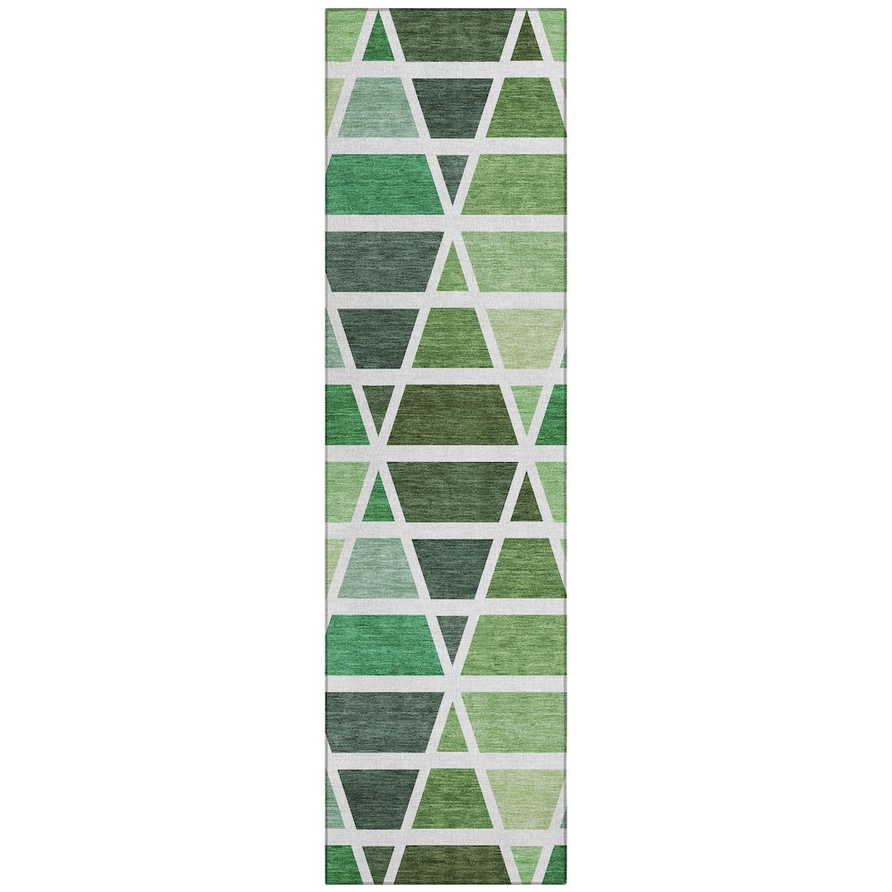 Machine Washable Indoor/Outdoor Chantille ACN2732 Green 2'3" x 7'6" Runner Rug. Picture 1