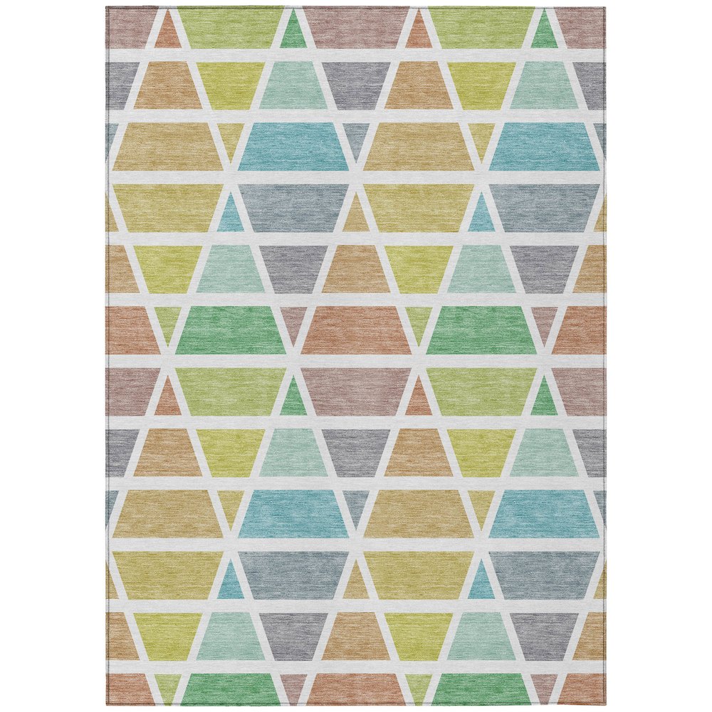 Machine Washable Indoor/Outdoor Chantille ACN2732 Green 3' x 5' Rug. Picture 1