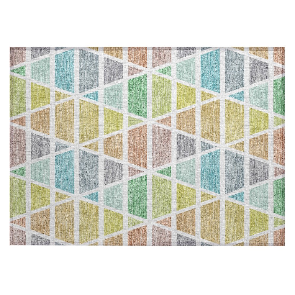 Machine Washable Indoor/Outdoor Chantille ACN2732 Green 1'8" x 2'6" Rug. Picture 1