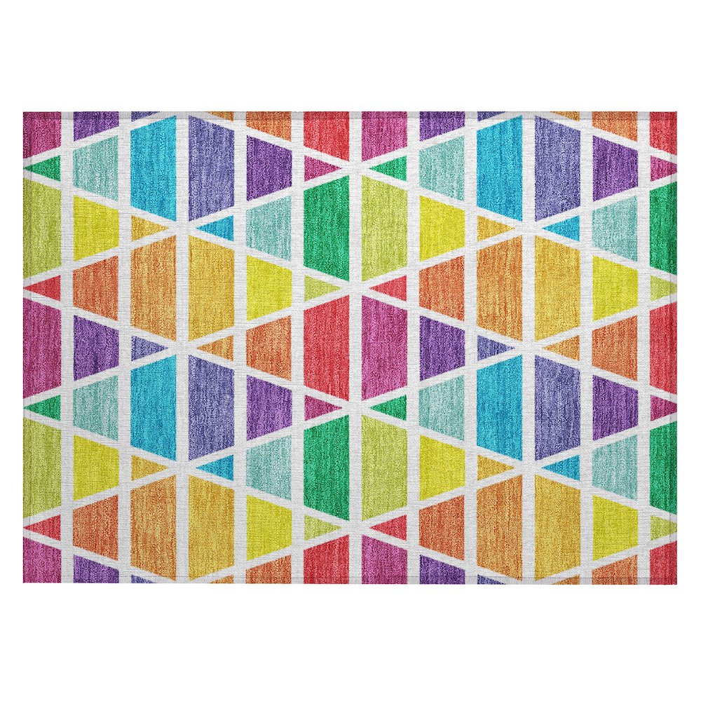Machine Washable Indoor/Outdoor Chantille ACN2732 Orange 1'8" x 2'6" Rug. Picture 1