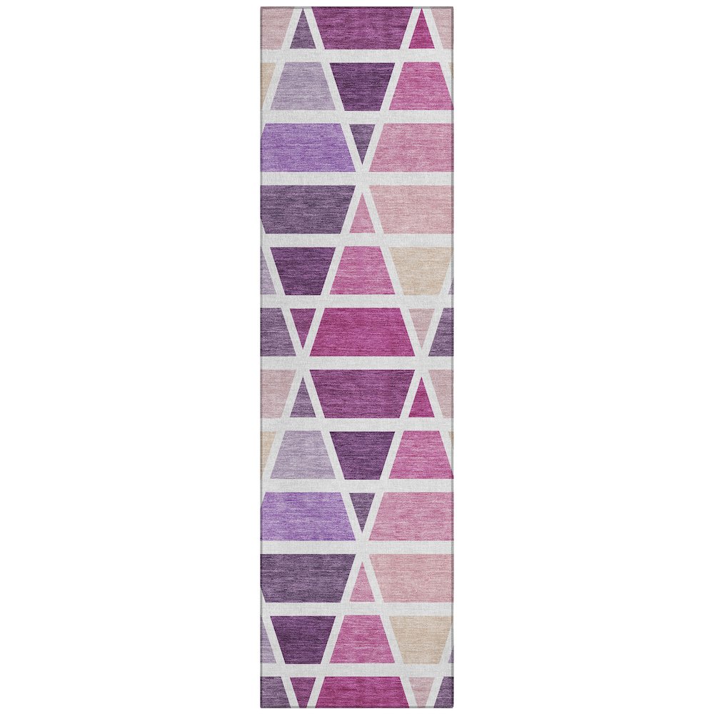 Machine Washable Indoor/Outdoor Chantille ACN2732 Pink 2'3" x 7'6" Runner Rug. Picture 1