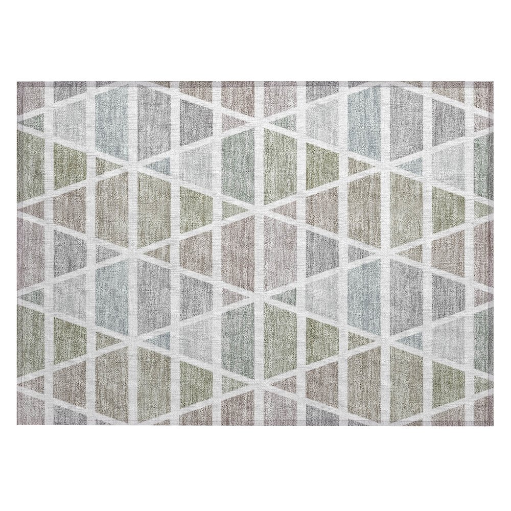 Machine Washable Indoor/Outdoor Chantille ACN2732 Brown 1'8" x 2'6" Rug. Picture 1