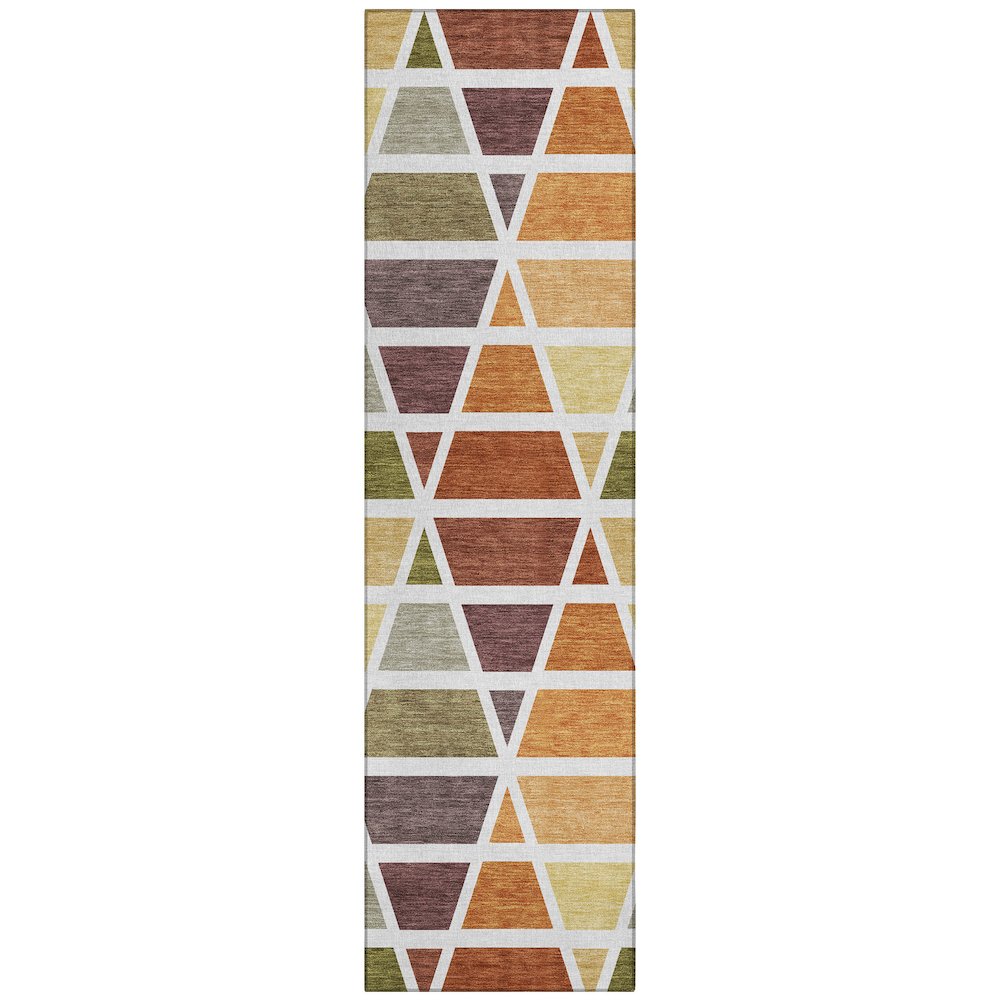 Machine Washable Indoor/Outdoor Chantille ACN2732 Orange 2'3" x 7'6" Runner Rug. Picture 1