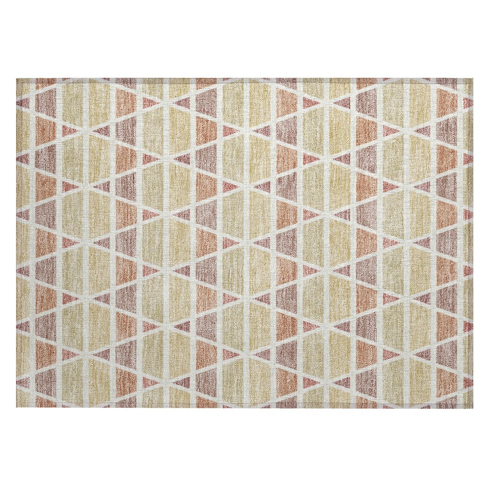 Machine Washable Indoor/Outdoor Chantille ACN2733 Orange 1'8" x 2'6" Rug. Picture 1