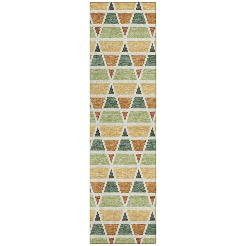 Machine Washable Indoor/Outdoor Chantille ACN2733 Green 2'3" x 7'6" Runner Rug. Picture 1