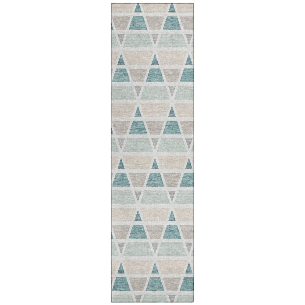 Machine Washable Indoor/Outdoor Chantille ACN2733 Green 2'3" x 7'6" Runner Rug. Picture 1