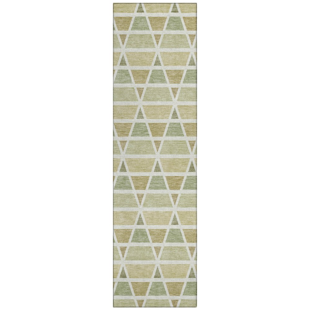 Machine Washable Indoor/Outdoor Chantille ACN2733 Green 2'3" x 7'6" Runner Rug. Picture 1
