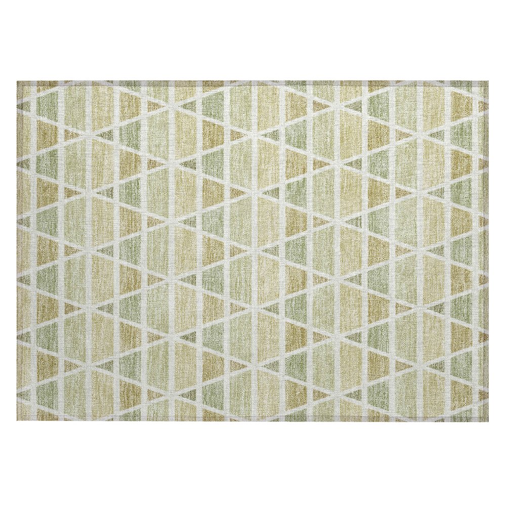 Machine Washable Indoor/Outdoor Chantille ACN2733 Green 1'8" x 2'6" Rug. Picture 1