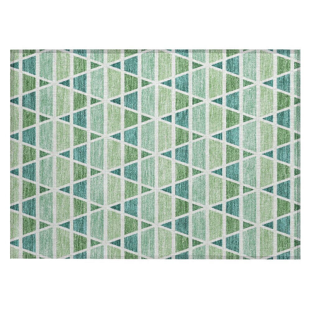 Machine Washable Indoor/Outdoor Chantille ACN2733 Teal 1'8" x 2'6" Rug. Picture 1