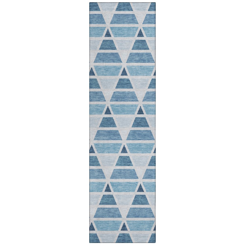Machine Washable Indoor/Outdoor Chantille ACN2734 Blue 2'3" x 7'6" Runner Rug. Picture 1