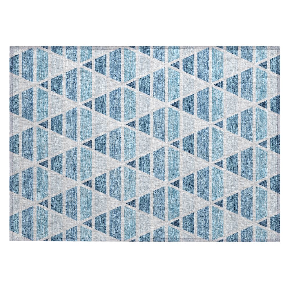 Machine Washable Indoor/Outdoor Chantille ACN2734 Blue 1'8" x 2'6" Rug. Picture 1