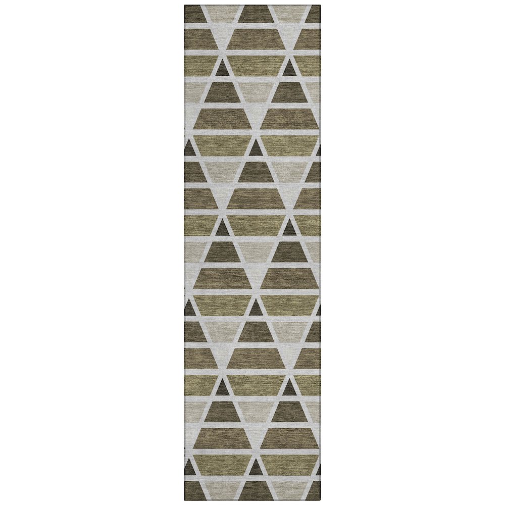 Machine Washable Indoor/Outdoor Chantille ACN2734 Brown 2'3" x 7'6" Runner Rug. Picture 1