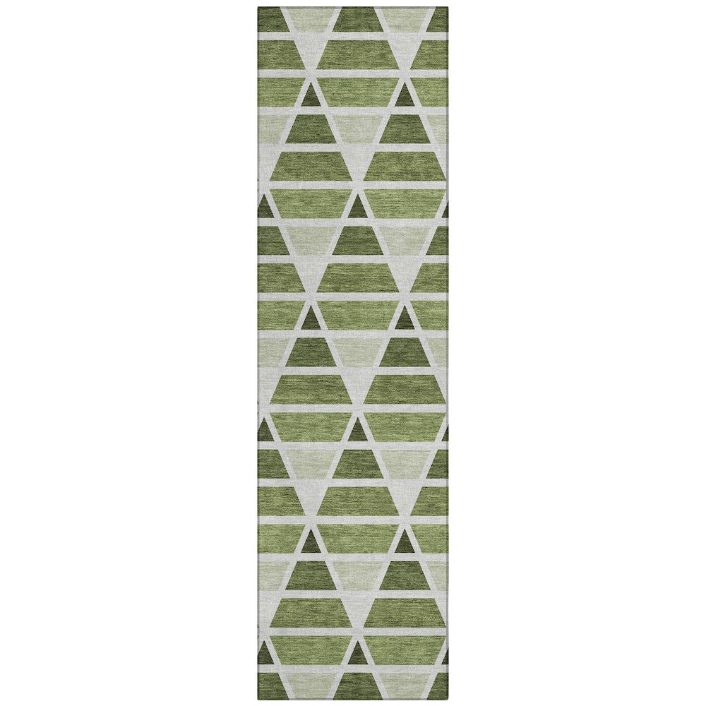 Machine Washable Indoor/Outdoor Chantille ACN2734 Green 2'3" x 7'6" Runner Rug. Picture 1
