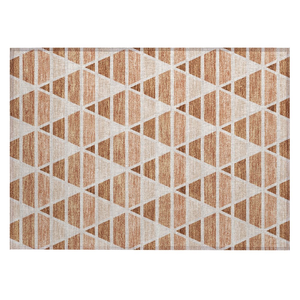 Machine Washable Indoor/Outdoor Chantille ACN2734 Orange 1'8" x 2'6" Rug. Picture 1