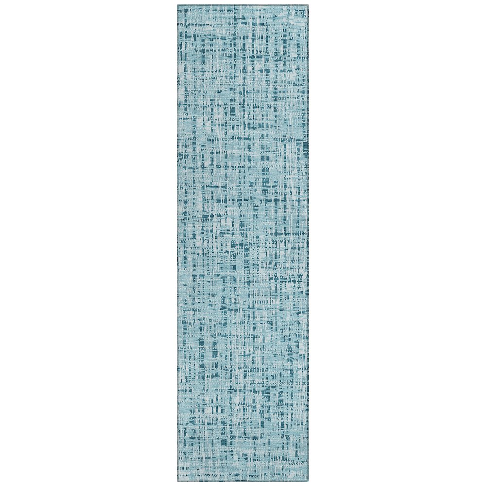 Machine Washable Indoor/Outdoor Chantille ACN2735 Teal 2'3" x 7'6" Runner Rug. Picture 1