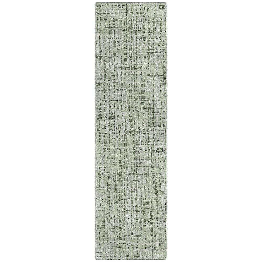 Machine Washable Indoor/Outdoor Chantille ACN2735 Green 2'3" x 7'6" Runner Rug. Picture 1