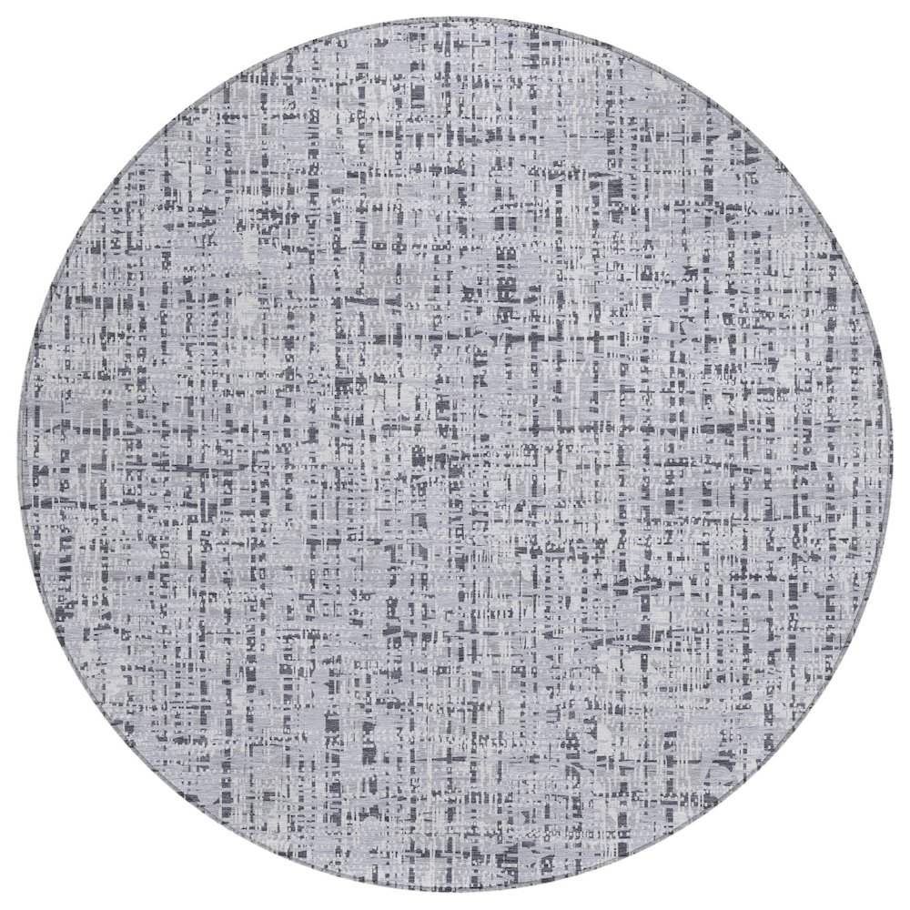 Machine Washable Indoor/Outdoor Chantille ACN2735 Ivory 8' x 8' Round Rug. Picture 1