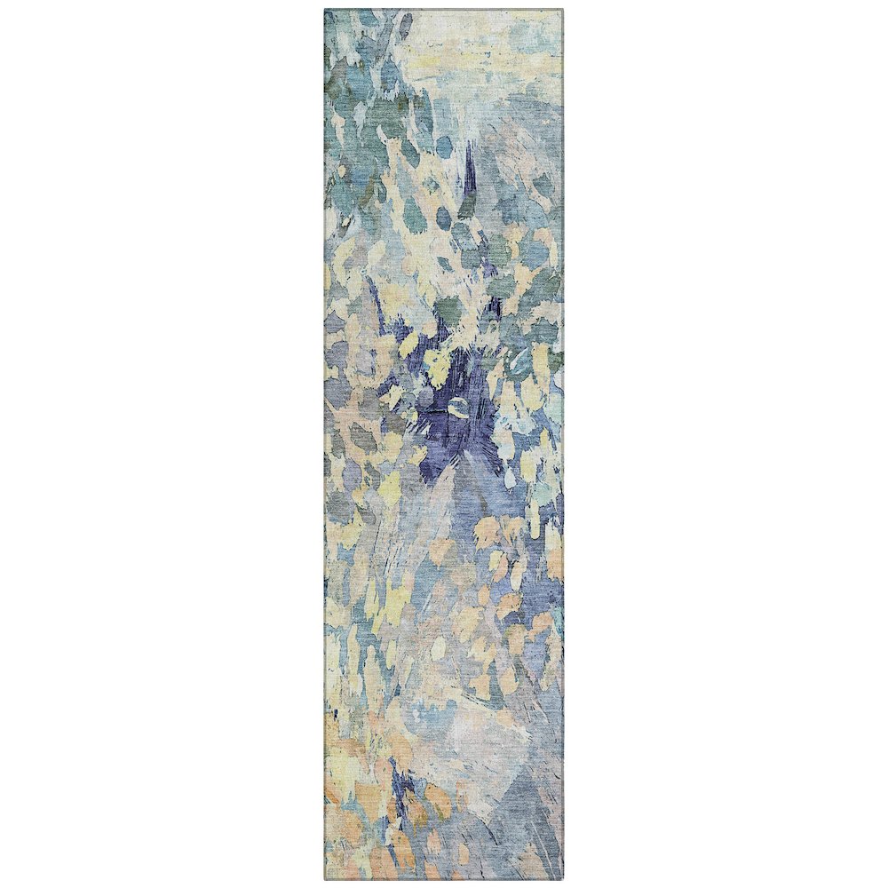 Machine Washable Indoor/Outdoor Chantille ACN2736 Blue 2'3" x 7'6" Runner Rug. Picture 1