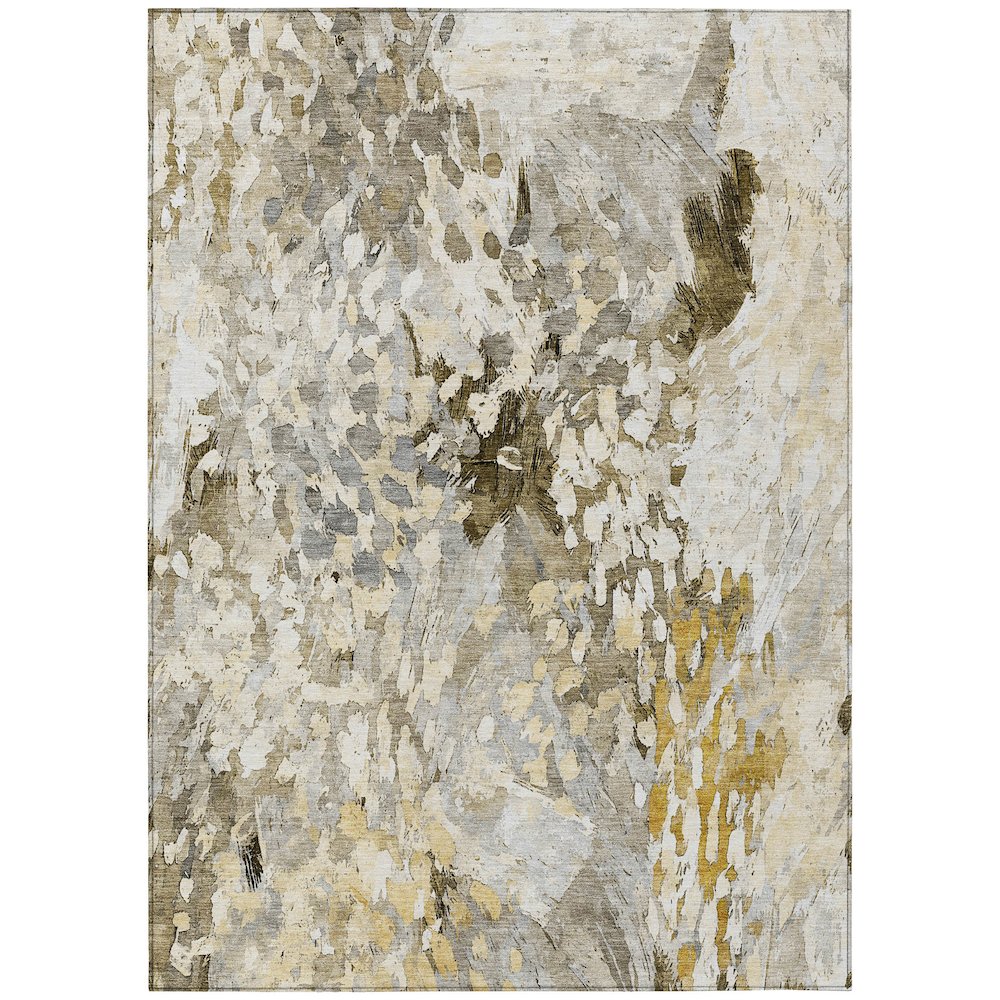 Machine Washable Indoor/Outdoor Chantille ACN2736 Brown 3' x 5' Rug. Picture 1