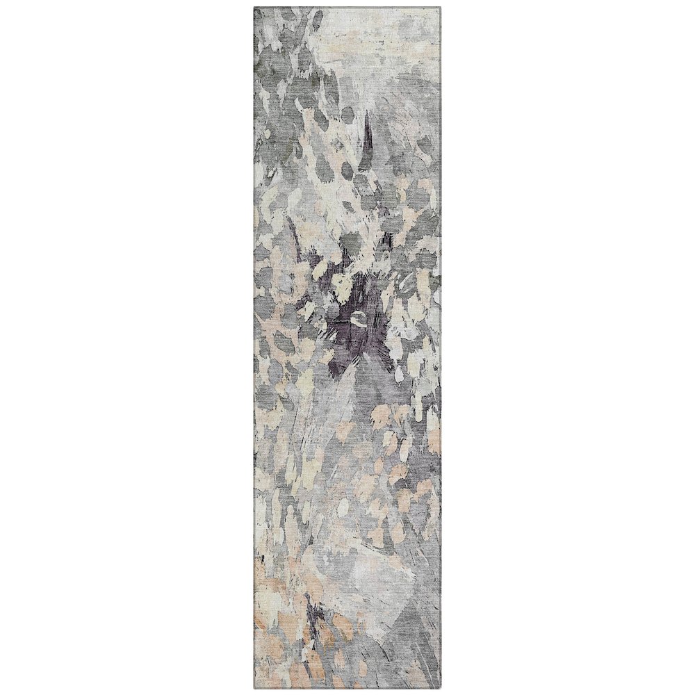 Machine Washable Indoor/Outdoor Chantille ACN2736 Gray 2'3" x 7'6" Runner Rug. Picture 1