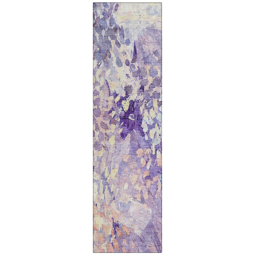 Machine Washable Indoor/Outdoor Chantille ACN2736 Purple 2'3" x 7'6" Runner Rug. Picture 1