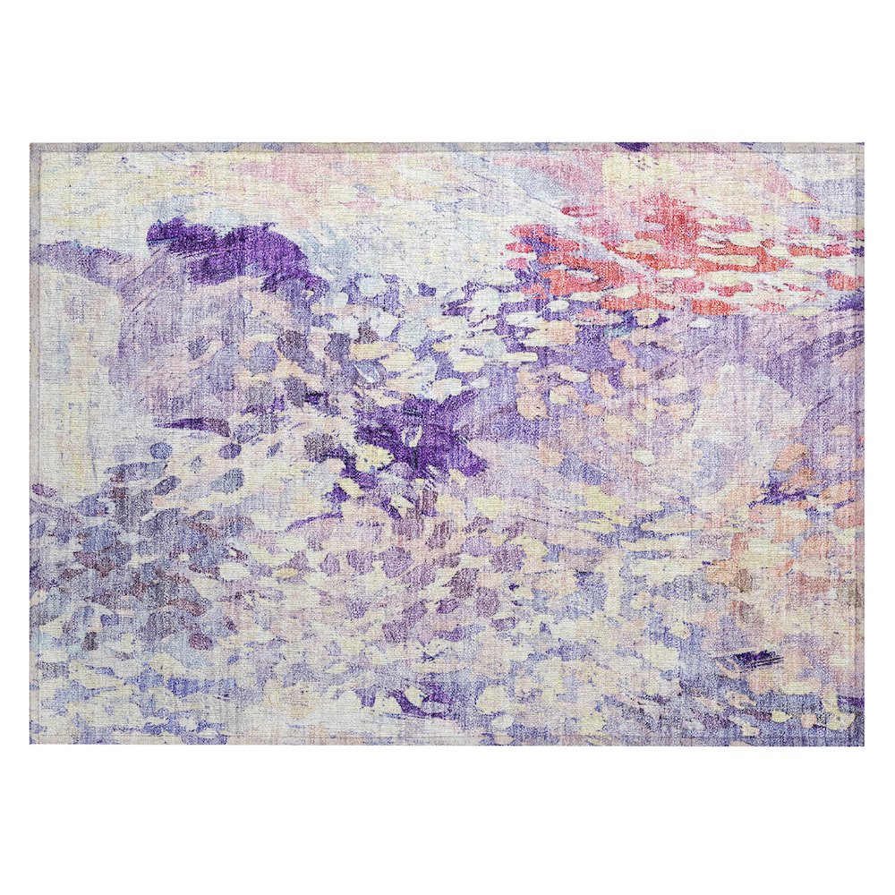 Machine Washable Indoor/Outdoor Chantille ACN2736 Purple 1'8" x 2'6" Rug. Picture 1