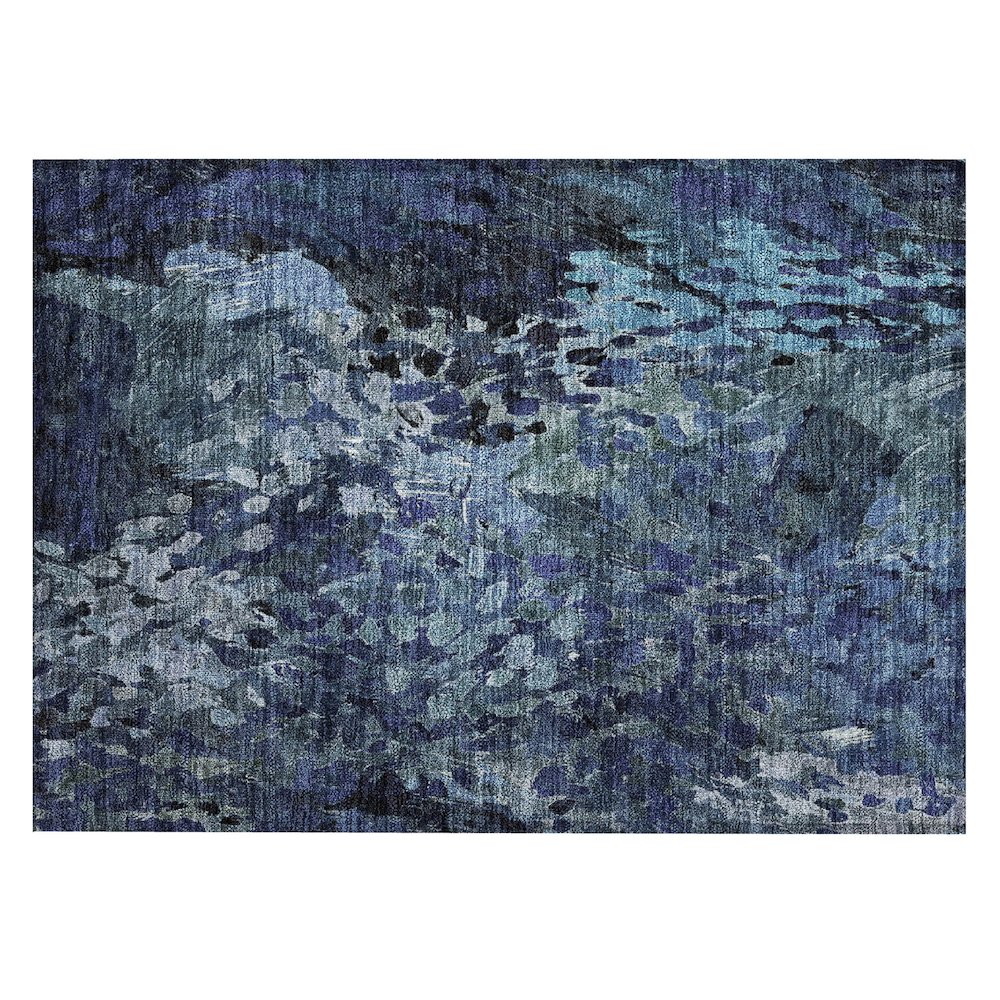 Machine Washable Indoor/Outdoor Chantille ACN2737 Blue 1'8" x 2'6" Rug. Picture 1