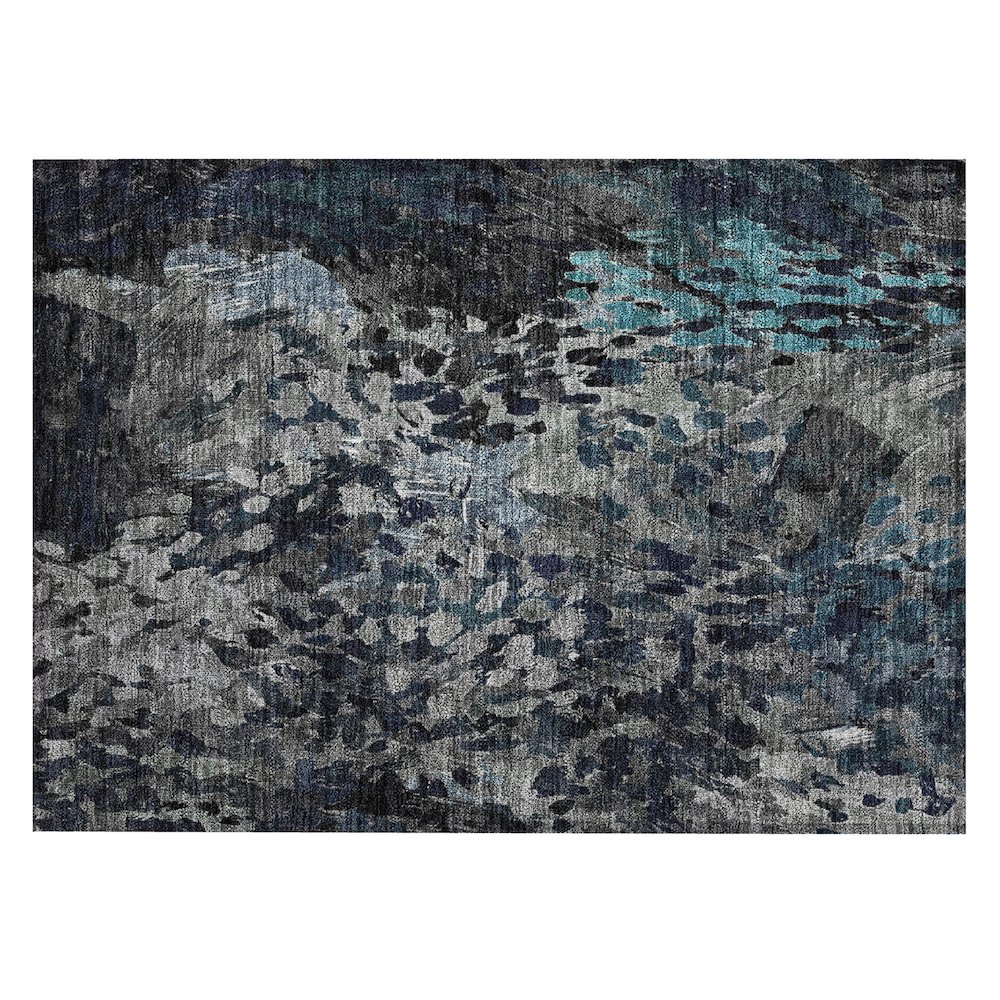 Machine Washable Indoor/Outdoor Chantille ACN2737 Gray 1'8" x 2'6" Rug. Picture 1