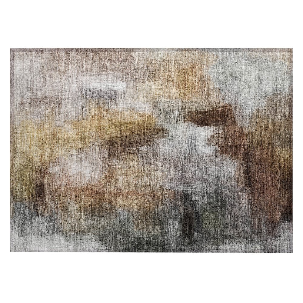 Machine Washable Indoor/Outdoor Chantille ACN2738 Gray 1'8" x 2'6" Rug. Picture 1