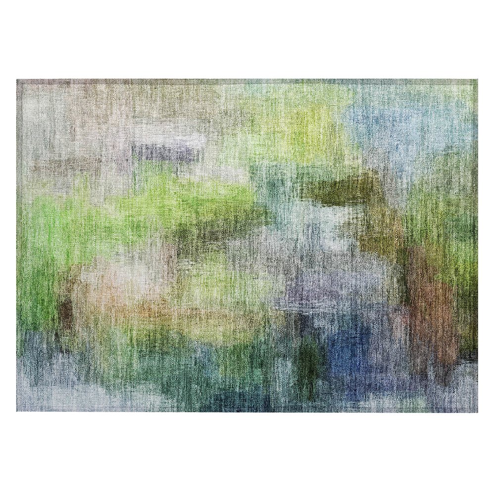 Machine Washable Indoor/Outdoor Chantille ACN2738 Green 1'8" x 2'6" Rug. Picture 1
