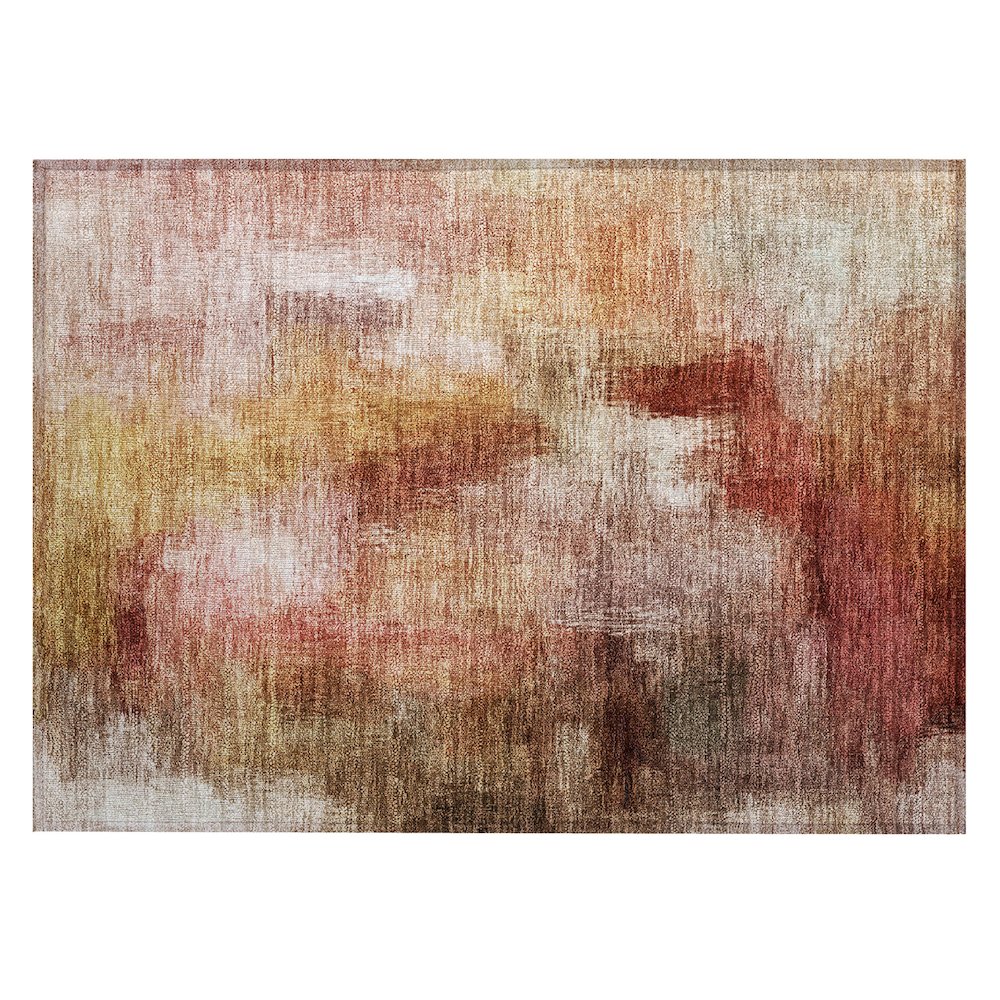 Machine Washable Indoor/Outdoor Chantille ACN2738 Orange 1'8" x 2'6" Rug. Picture 1