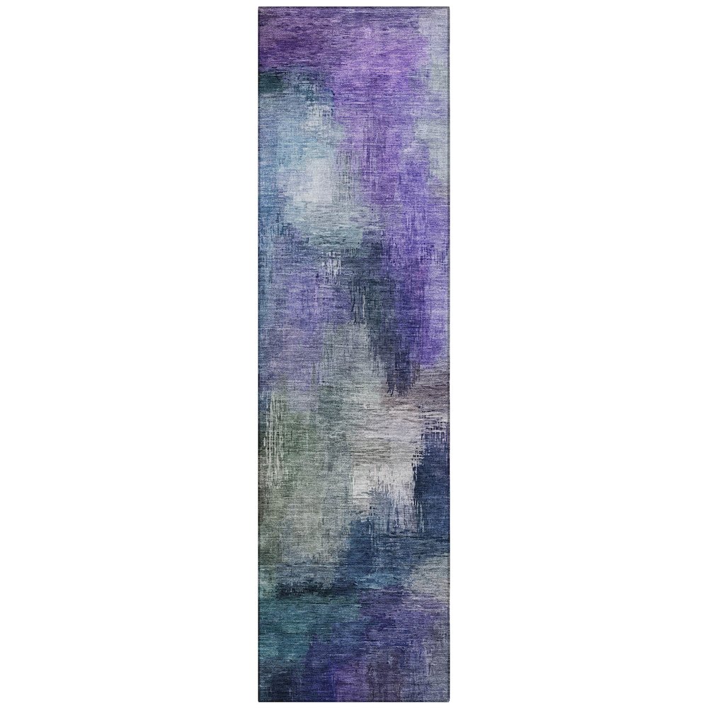 Machine Washable Indoor/Outdoor Chantille ACN2738 Purple 2'3" x 7'6" Runner Rug. Picture 1