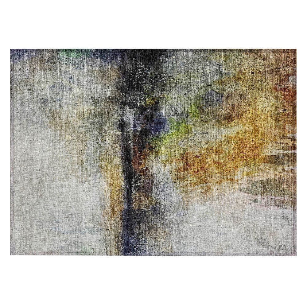 Machine Washable Indoor/Outdoor Chantille ACN2739 Orange 1'8" x 2'6" Rug. Picture 1