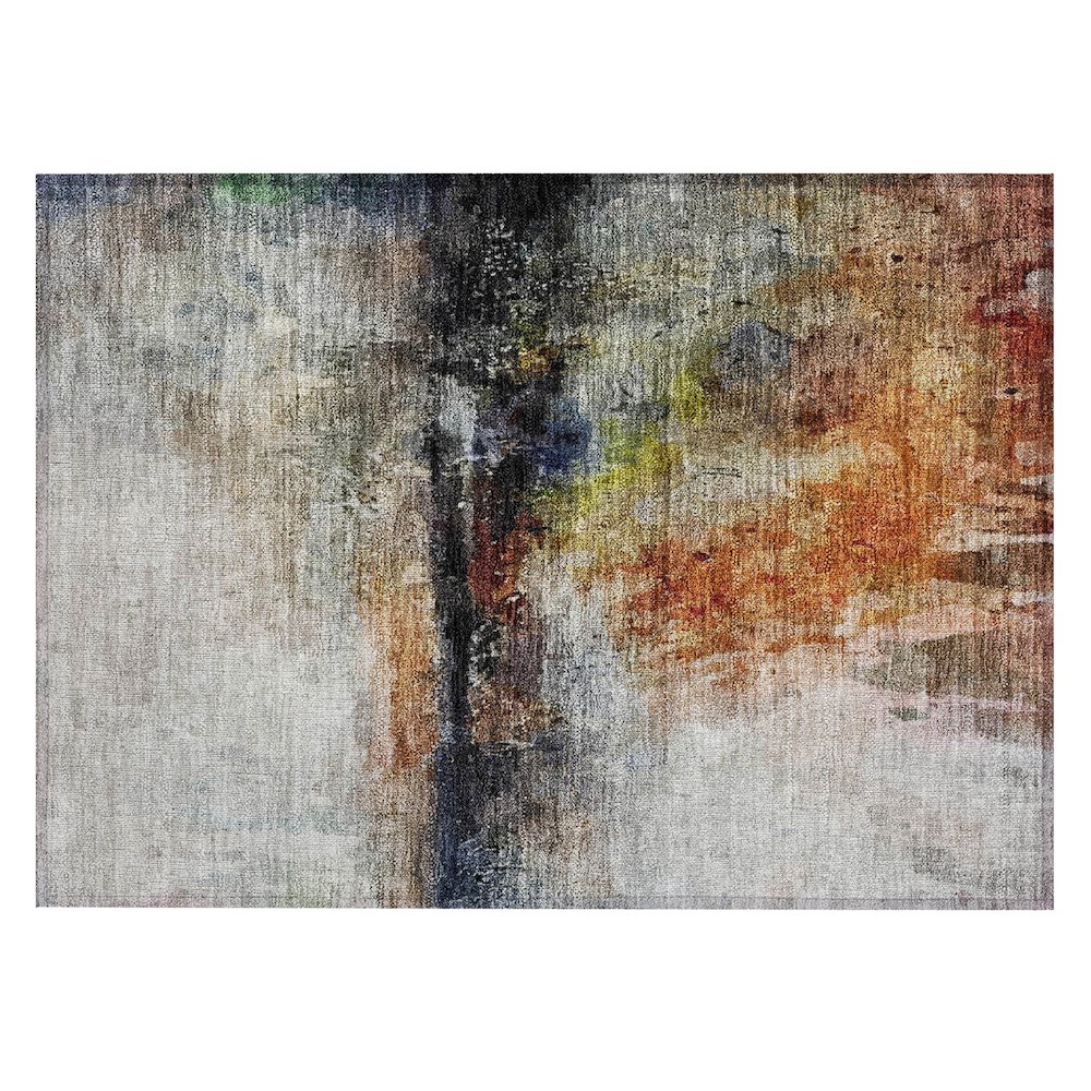 Machine Washable Indoor/Outdoor Chantille ACN2739 Orange 1'8" x 2'6" Rug. Picture 1
