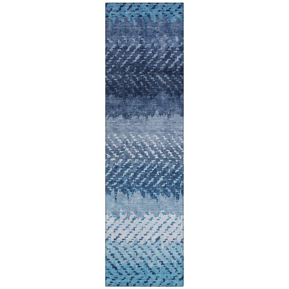 Machine Washable Indoor/Outdoor Chantille ACN2740 Blue 2'3" x 7'6" Runner Rug. Picture 1
