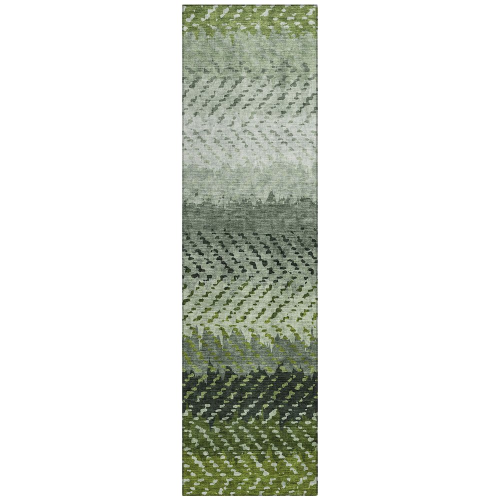 Machine Washable Indoor/Outdoor Chantille ACN2740 Green 2'3" x 7'6" Runner Rug. Picture 1