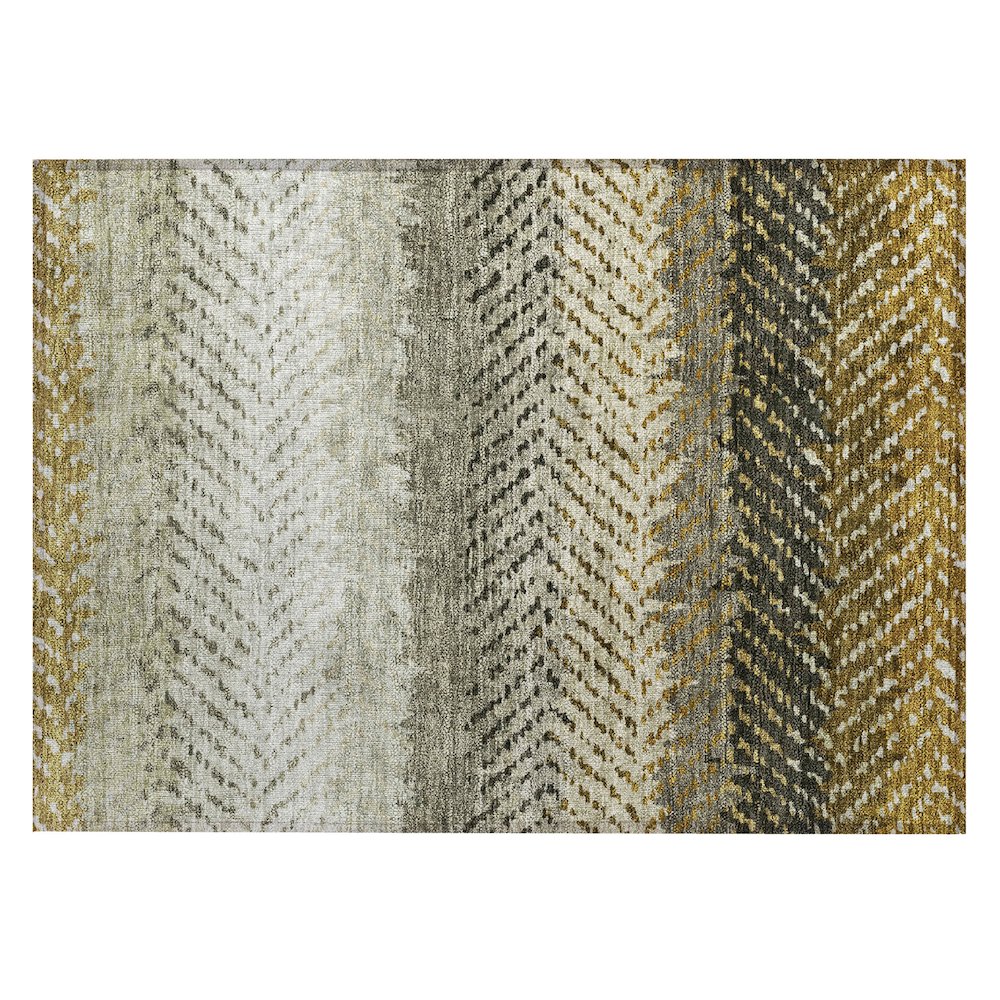Machine Washable Indoor/Outdoor Chantille ACN2740 Brown 1'8" x 2'6" Rug. Picture 1
