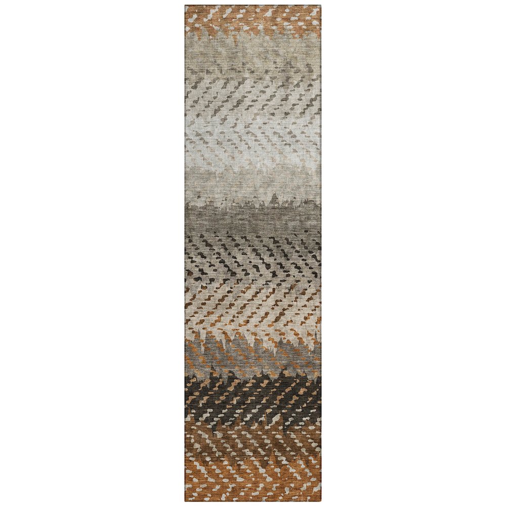 Machine Washable Indoor/Outdoor Chantille ACN2740 Orange 2'3" x 7'6" Runner Rug. Picture 1