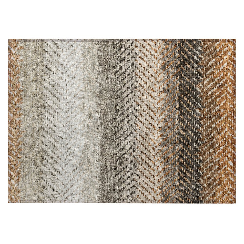 Machine Washable Indoor/Outdoor Chantille ACN2740 Orange 1'8" x 2'6" Rug. Picture 1