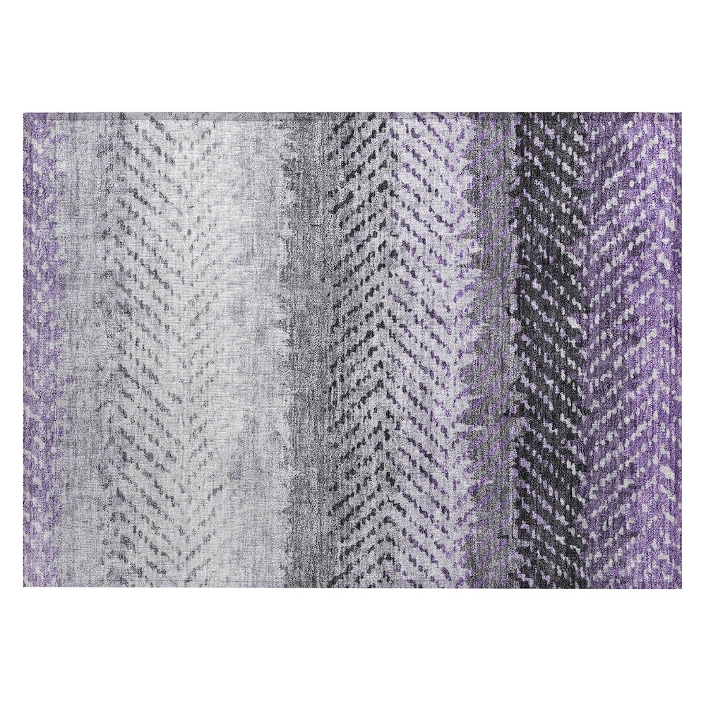Machine Washable Indoor/Outdoor Chantille ACN2740 Purple 1'8" x 2'6" Rug. Picture 1