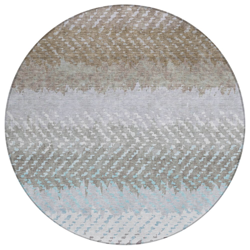 Machine Washable Indoor/Outdoor Chantille ACN2740 Ivory 8' x 8' Round Rug. Picture 1