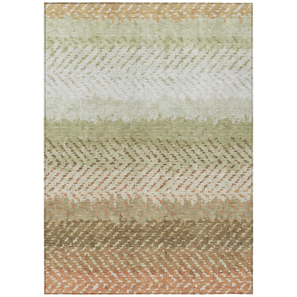 Machine Washable Indoor/Outdoor Chantille ACN2740 Green 3' x 5' Rug. Picture 1
