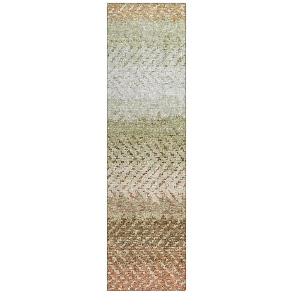 Machine Washable Indoor/Outdoor Chantille ACN2740 Green 2'3" x 7'6" Runner Rug. Picture 1