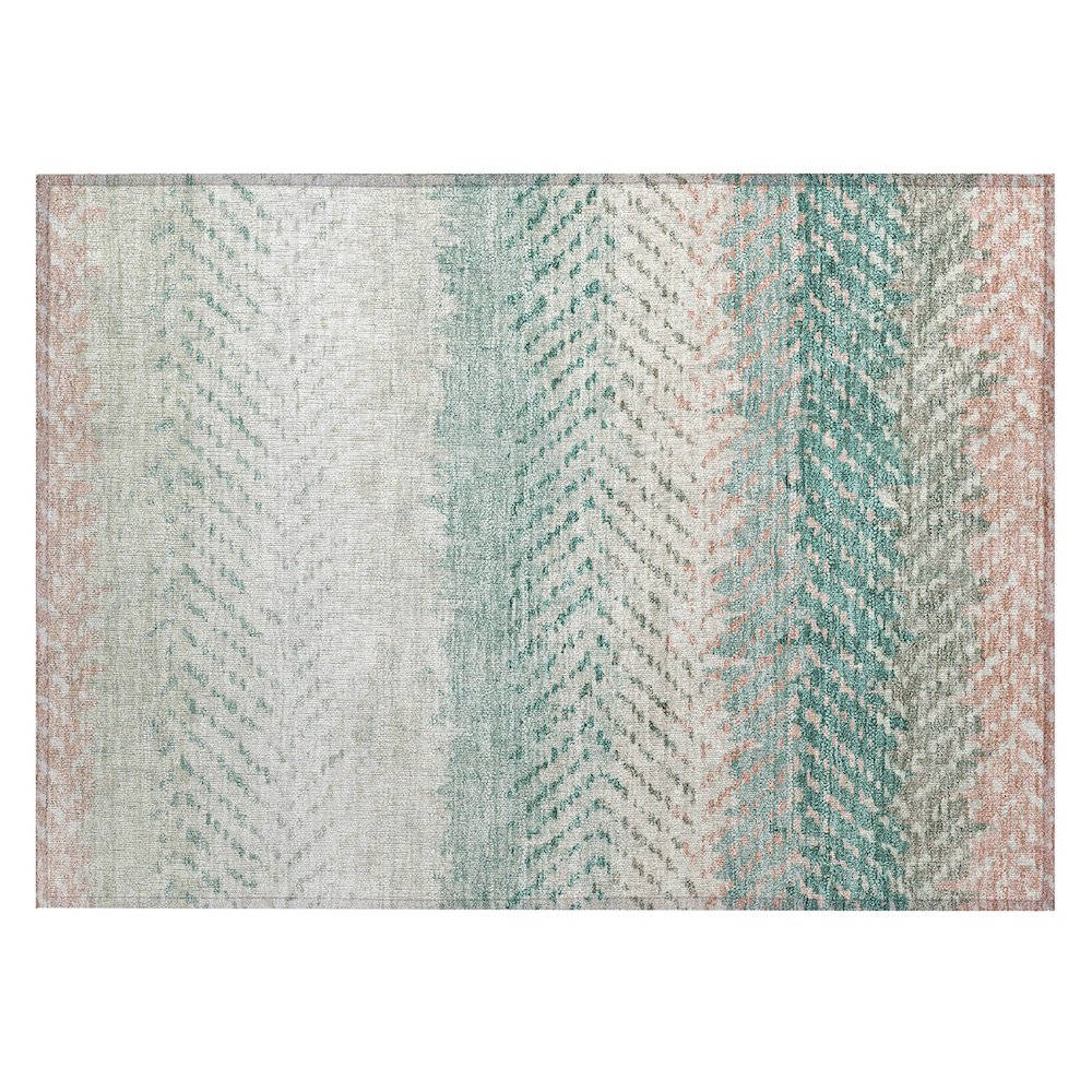 Machine Washable Indoor/Outdoor Chantille ACN2740 Teal 1'8" x 2'6" Rug. Picture 1