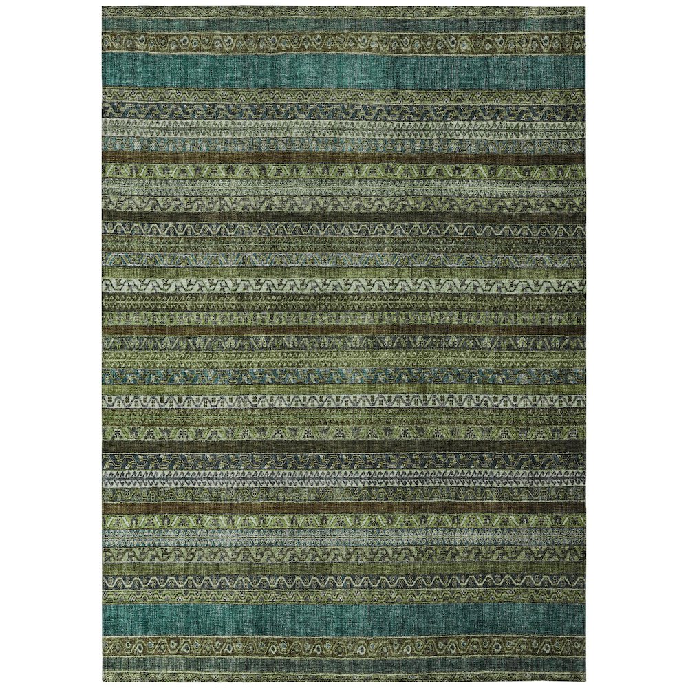 Machine Washable Indoor/Outdoor Chantille ACN2741 Green 3' x 5' Rug. Picture 1
