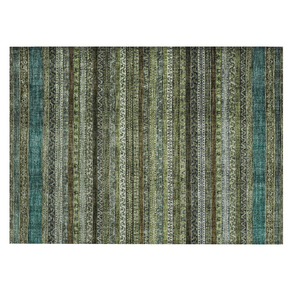 Machine Washable Indoor/Outdoor Chantille ACN2741 Green 1'8" x 2'6" Rug. Picture 1